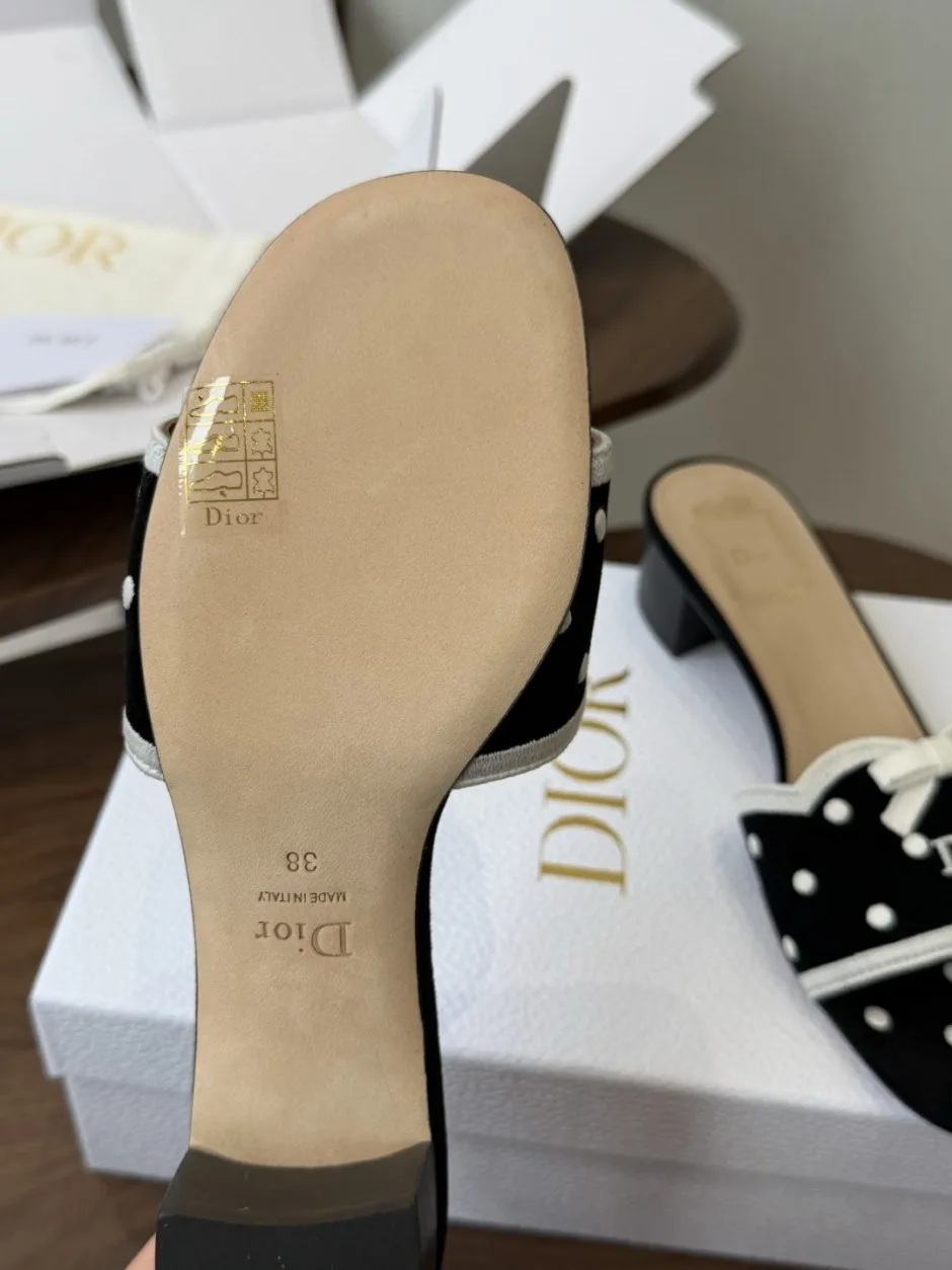 可愛い お洒落 DIOR Dway 3.5ｃｍミュール ディオール サンダル コピー ブラック