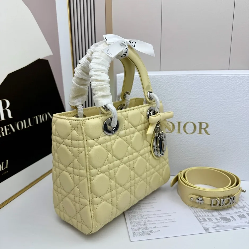 1788586185280956.webp Lady Dior ストラップ付き バッグ スモール クリスチャン・ディオール コピー イエロー