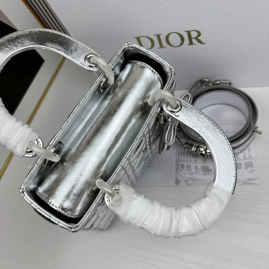 1788586929375789.webp Lady Dior ストラップ付き バッグ スモール クリスチャン・ディオール コピー シルバー