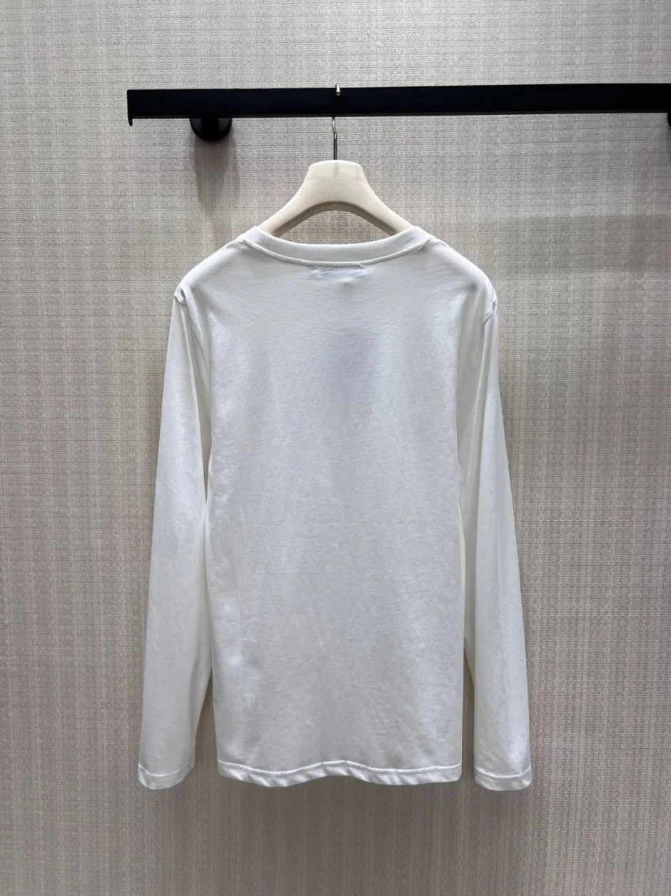 1788774389790762.webp ベーシック ロゴ入り 長袖Tシャツ クリスチャン・ディオール Tシャツ コピー ホワイト