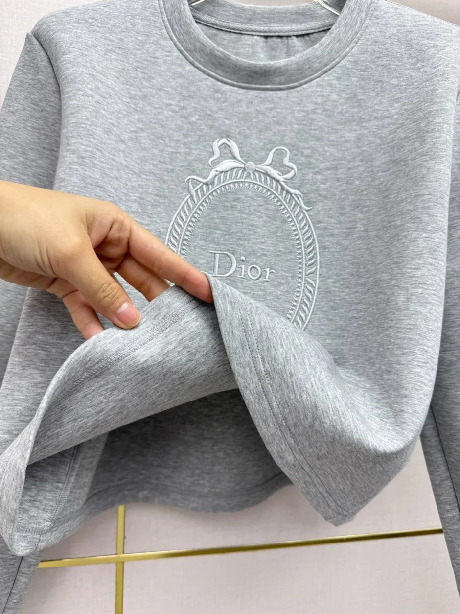 カジュアル 上下セット ロゴ刺繍 クリスチャン・ディオール セットアップ 偽物 グレー