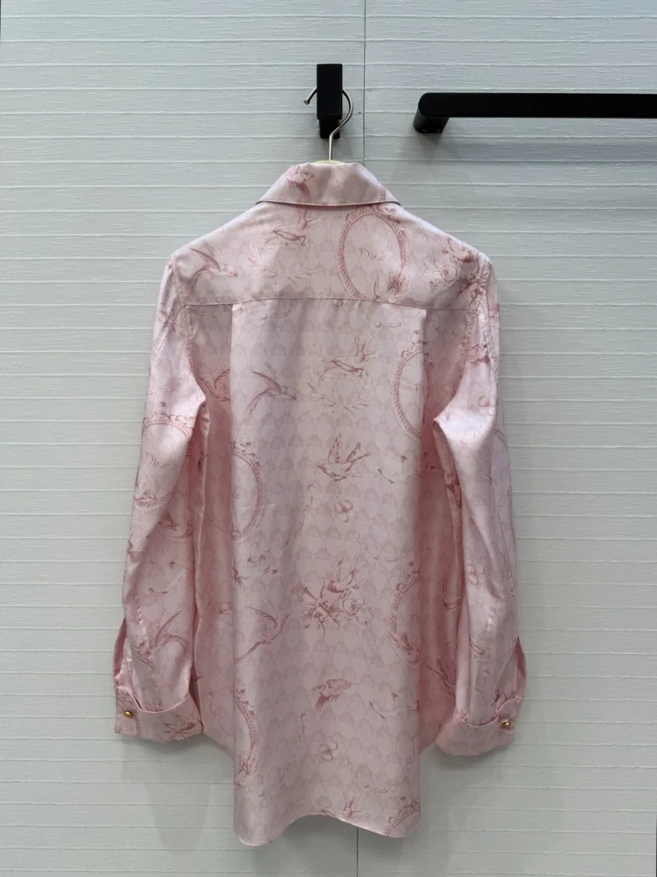 1788860742596865.webp Dior Qixi ブラウス クリスチャン・ディオール シャツ 偽物 シルク ピンク