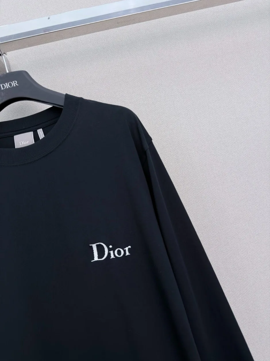 カジュアル ロゴ 長袖Tシャツ クリスチャン・ディオール Tシャツ 偽物 ブラック
