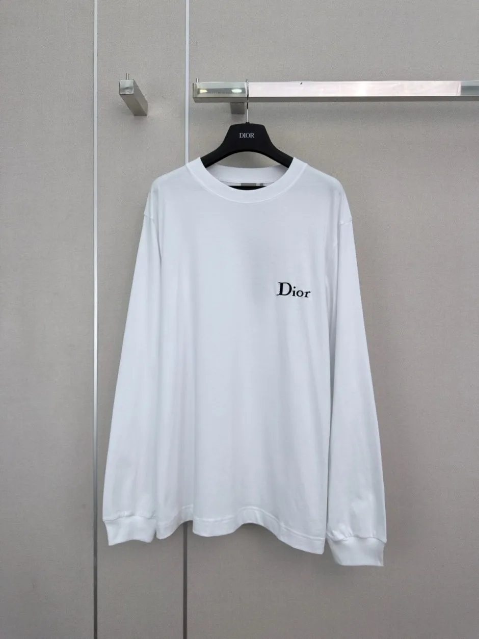 カジュアル ロゴ 長袖Tシャツ クリスチャン・ディオール Tシャツ 偽物 ホワイト