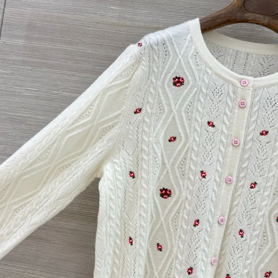 1788870537403416.webp 刺繍入り ウール&カシミヤ カーディガン クリスチャン・ディオール ニット 偽物