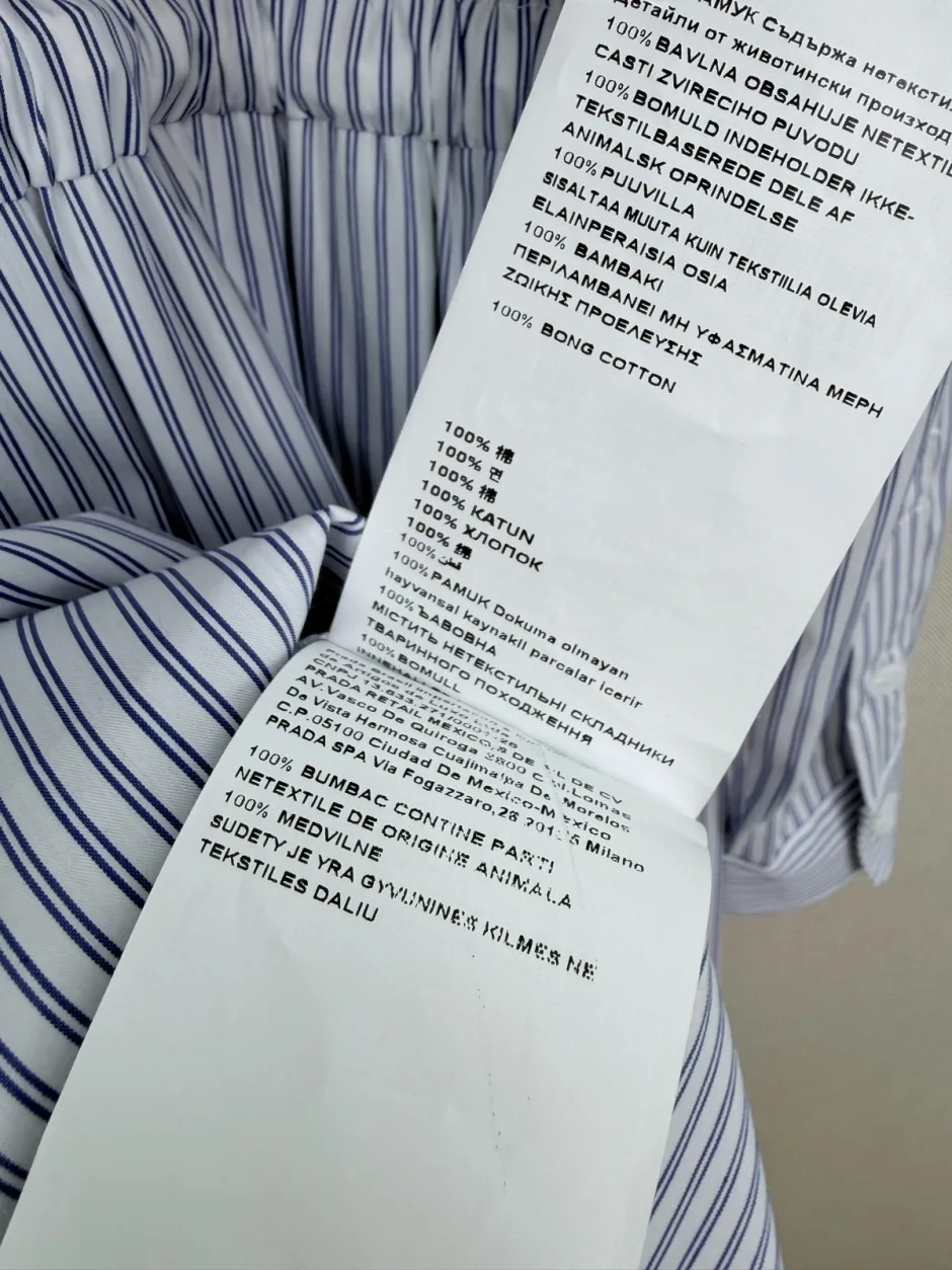 1789038952366316.webp 洗練された ストライプ柄 シャツワンピース ミュウミュウ ワンピース 偽物 コットン