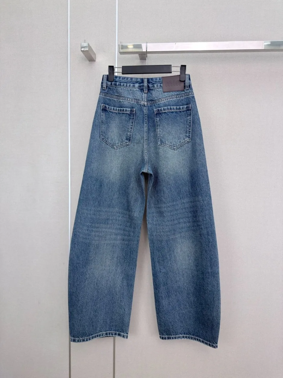お洒落 バレルレッグ デニムパンツ ミュウミュウ ジーンズ 偽物