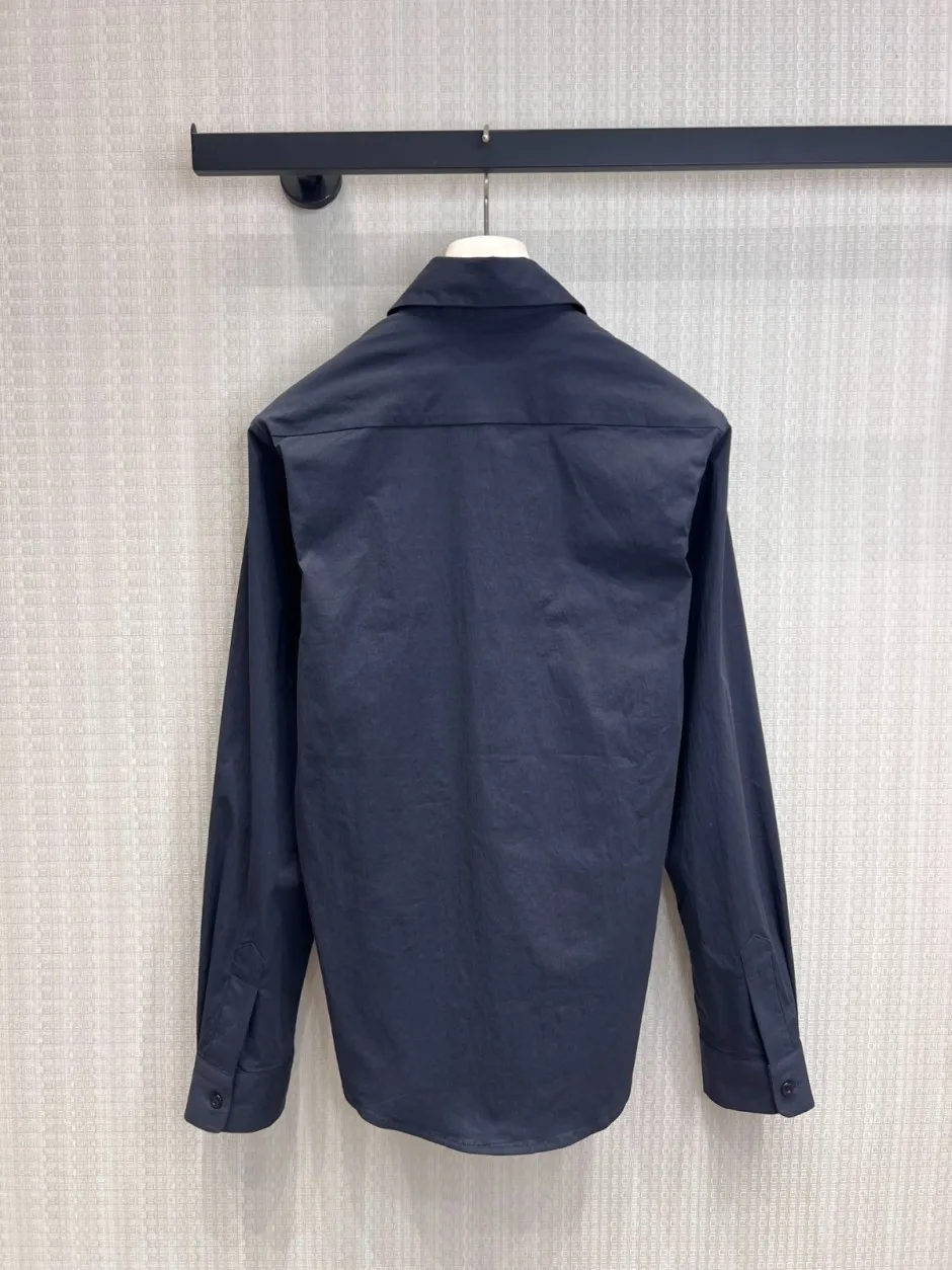 シンプル 合わせやすい ミュウミュウ シャツ 偽物 長袖シャツ トップス ブラック