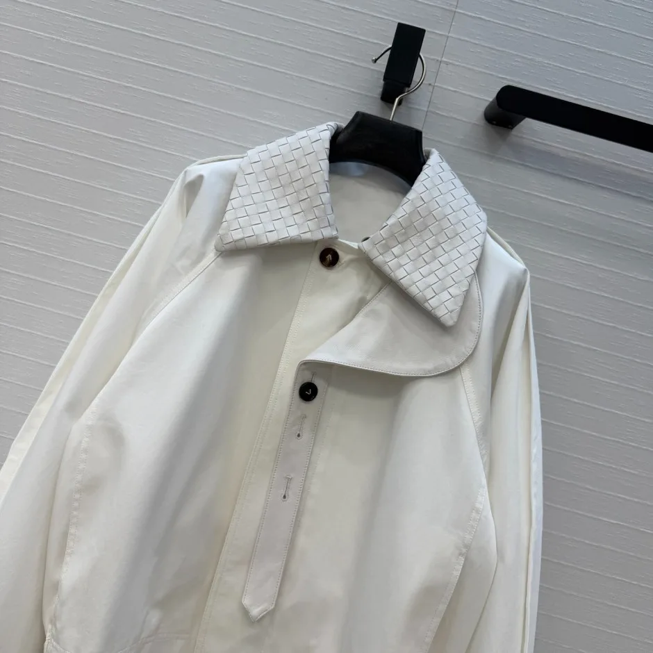 洗練された カジュアル コットン ブルゾン ボッテガ・ヴェネタ ジャケット 偽物 ホワイト