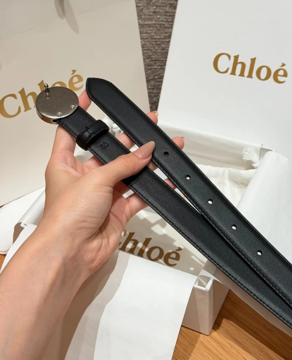 Chloé Horse Medal ベルト クロエ スーパーコピー 合わせやすい 25mm ブラック