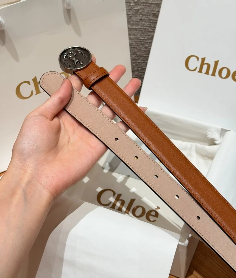 クロエ スーパーコピー Chloé Horse Medal ベルト 合わせやすい 25mm ブラウン