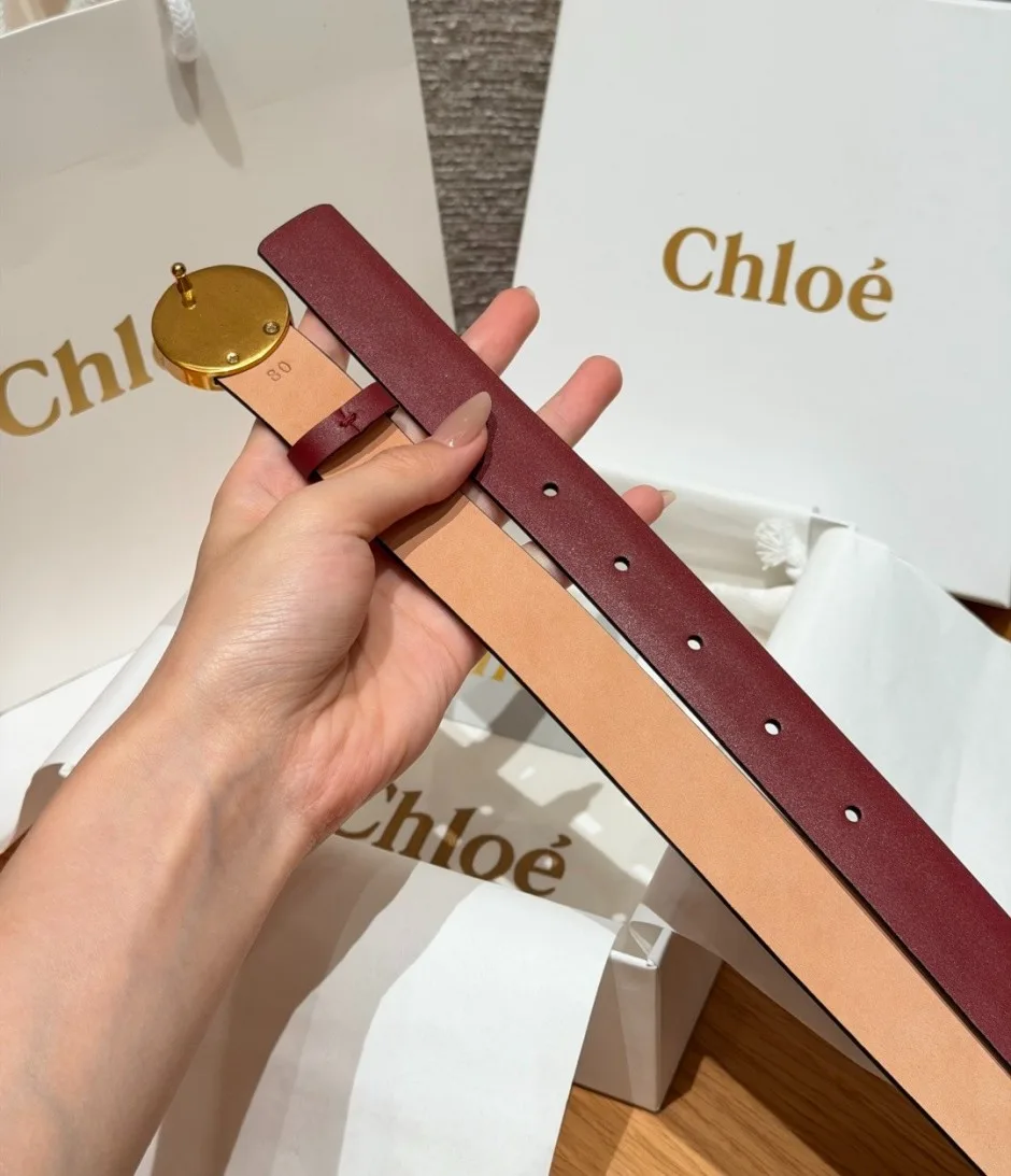 1789309138545440.webp 合わせやすい クロエ スーパーコピー Chloé Horse Medal ベルト 25mm ボルドー