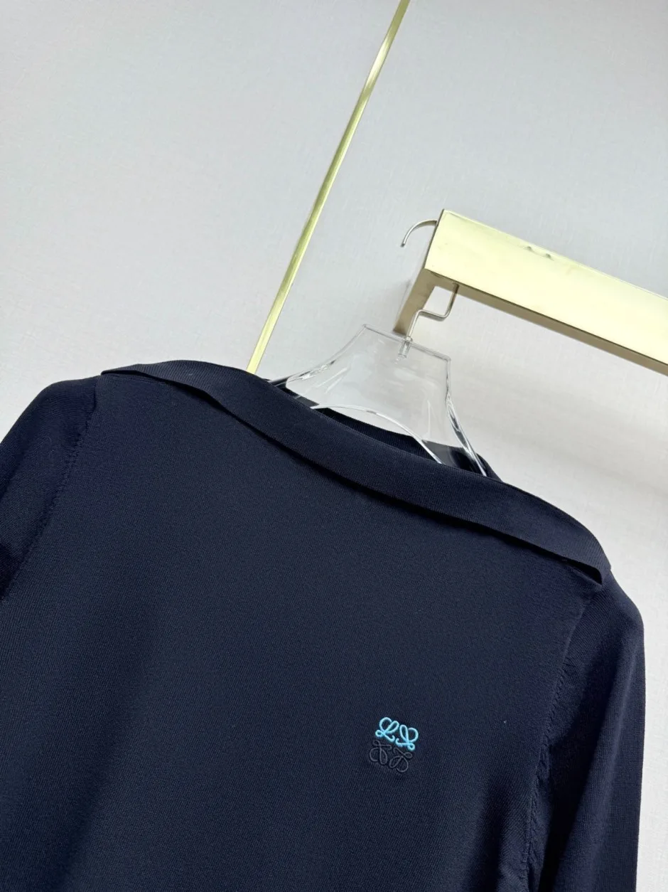 1789378235860705.webp アナグラム刺繍 ボートネック ニットトップス ロエベ セーター 偽物 ブラック
