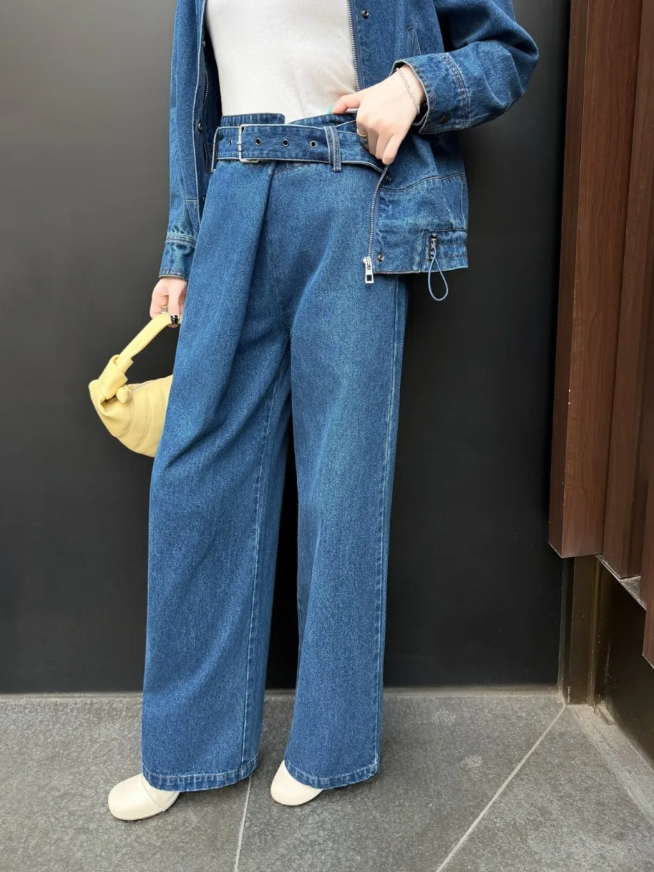 1789383318354454.webp お洒落 ベルト付き デニムパンツ ロエベ ジーンズ 偽物 合わせやすい