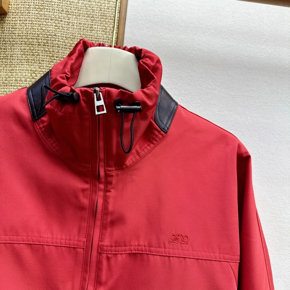 カジュアル 洗練された ショートブルゾン ロエベ ジャケット 偽物 レッド