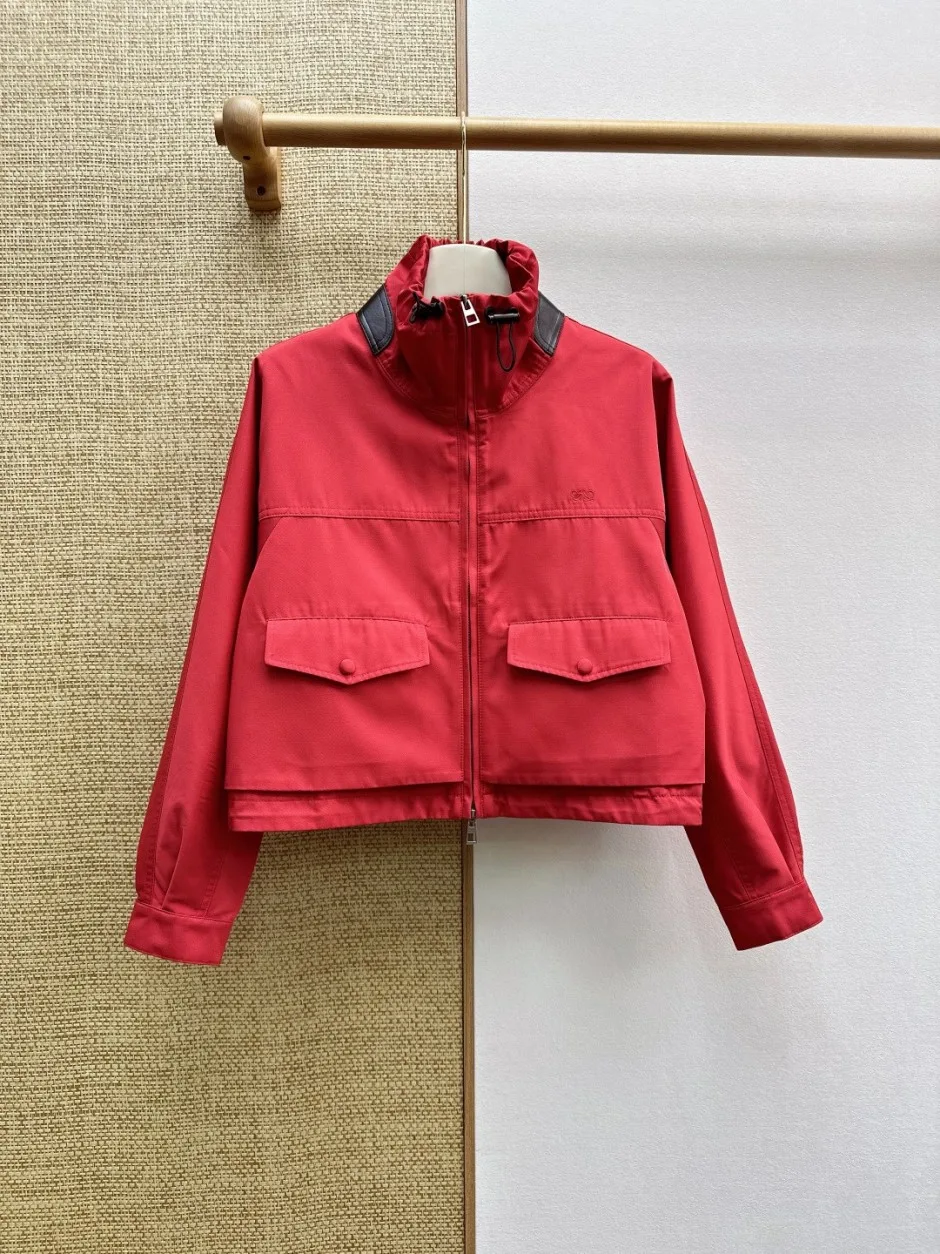 カジュアル 洗練された ショートブルゾン ロエベ ジャケット 偽物 レッド