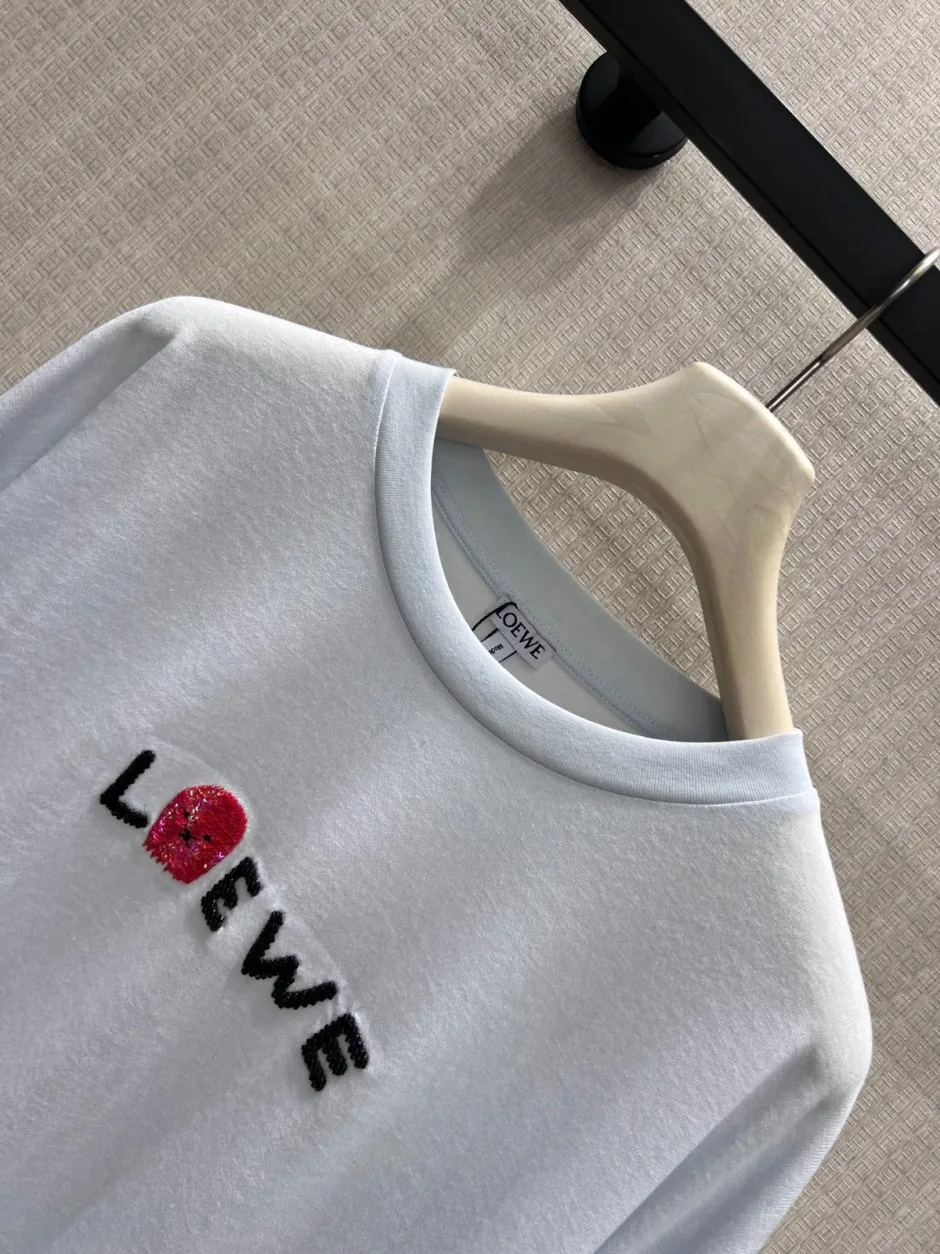 1789458636279253.webp カジュアル ロゴ 長袖Tシャツ ロエベ Tシャツ 偽物 合わせやすい ライトブルー