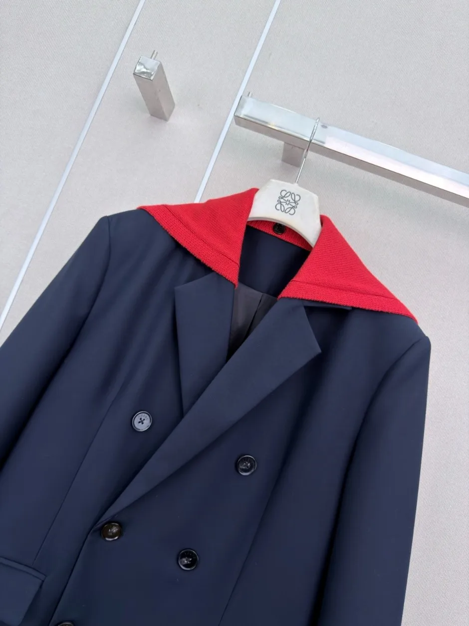 1789464992645159.webp 人気 お洒落 2WAY ダブルブレストジャケット ロエベ ジャケット 偽物 ネイビー