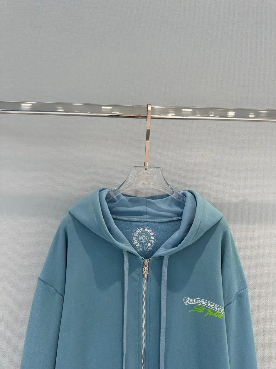1789618117138253.webp バックプリント ジップアップパーカー クロムハーツ Tシャツ コピー コットン
