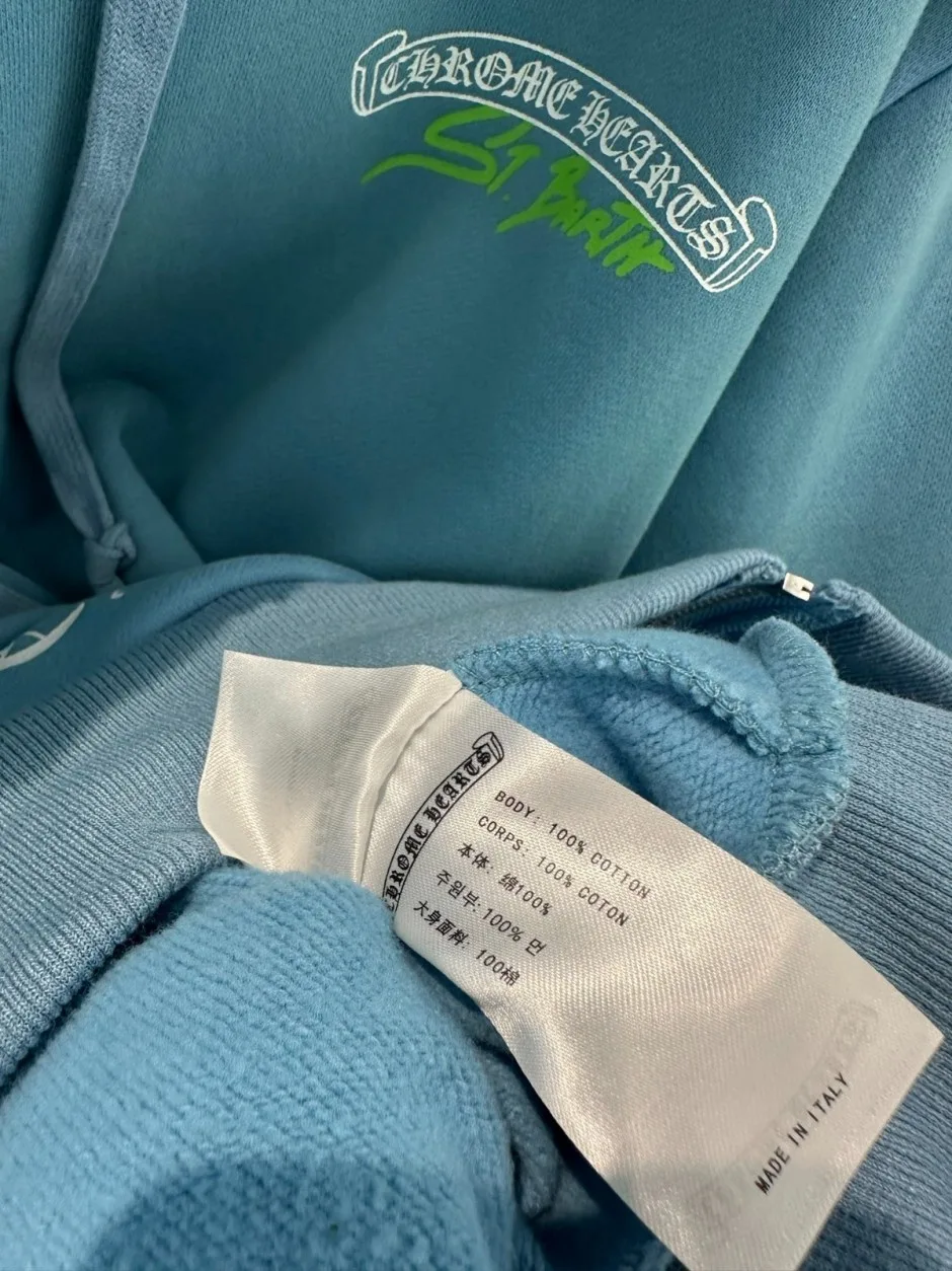 1789618125425109.webp バックプリント ジップアップパーカー クロムハーツ Tシャツ コピー コットン