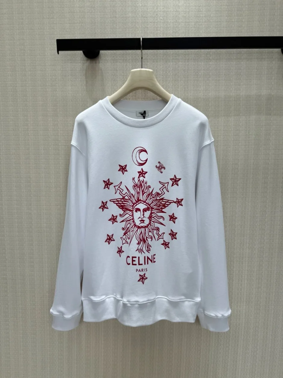 1789635076296598.webp カジュアル プリント入り スウェットシャツ セリーヌ Tシャツ コピー コットン