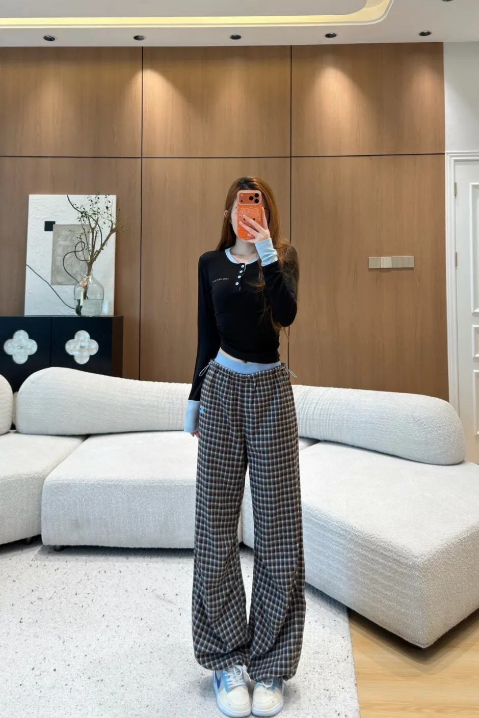 1789637358902979.webp カジュアル チェック柄 ロングパンツ セリーヌ パンツト コピー 合わせやすい