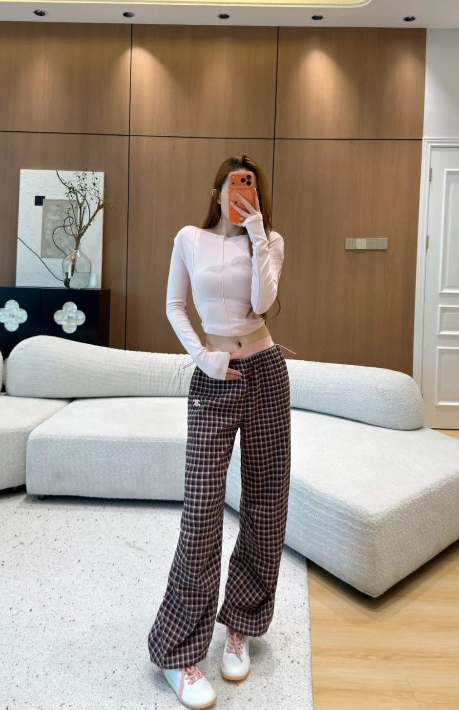 1789637548413167.webp セリーヌ パンツト コピー 合わせやすい カジュアル チェック柄 ロングパンツ