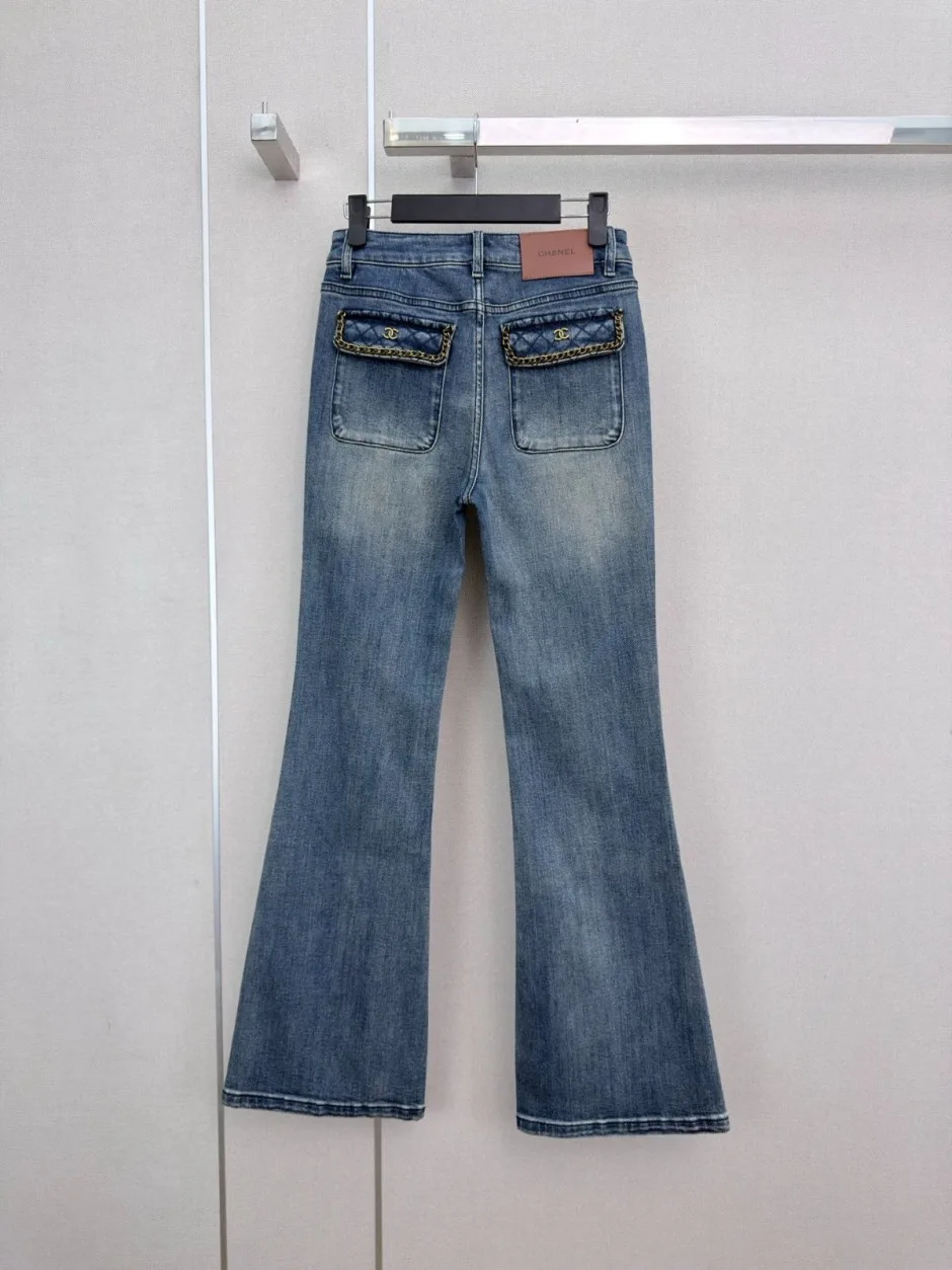 シャネル ジーンズ コピー レディース フェミニン おしゃれ フレア デニムパンツ
