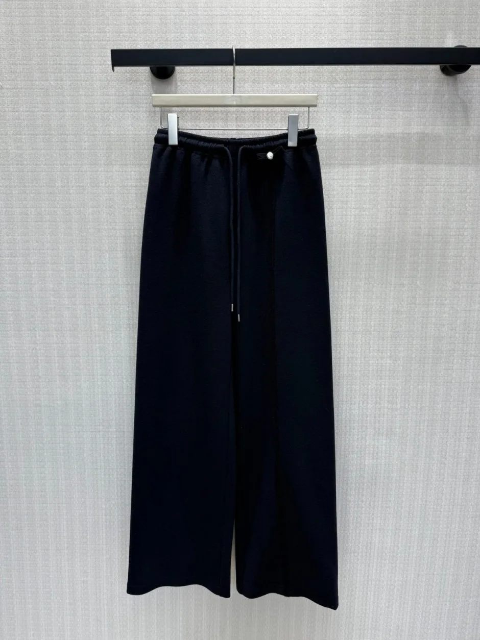 洗練された 可愛い リボン ワイドレッグパンツ シャネル パンツ コピー ブラック