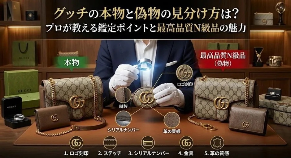 グッチの本物と偽物の見分け方は？プロが教える鑑定ポイントと最高品質N級品の魅力